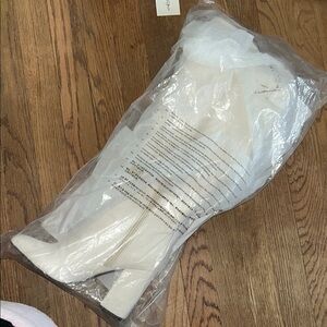 Forever 21 Cream Knee-High Boots